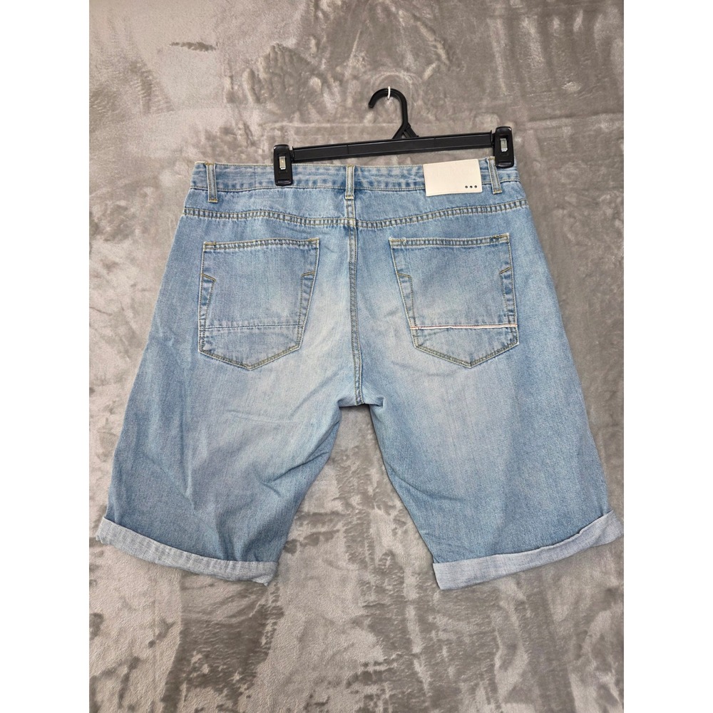 Selected Denim Mens Jean Shorts W36 XL Light Wash Regular Fit Cuffed Bermuda - Picture 3 of 9